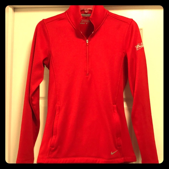 Nike Tops - Nike Golf Budweiser Half Zip Pullover Red Womens S